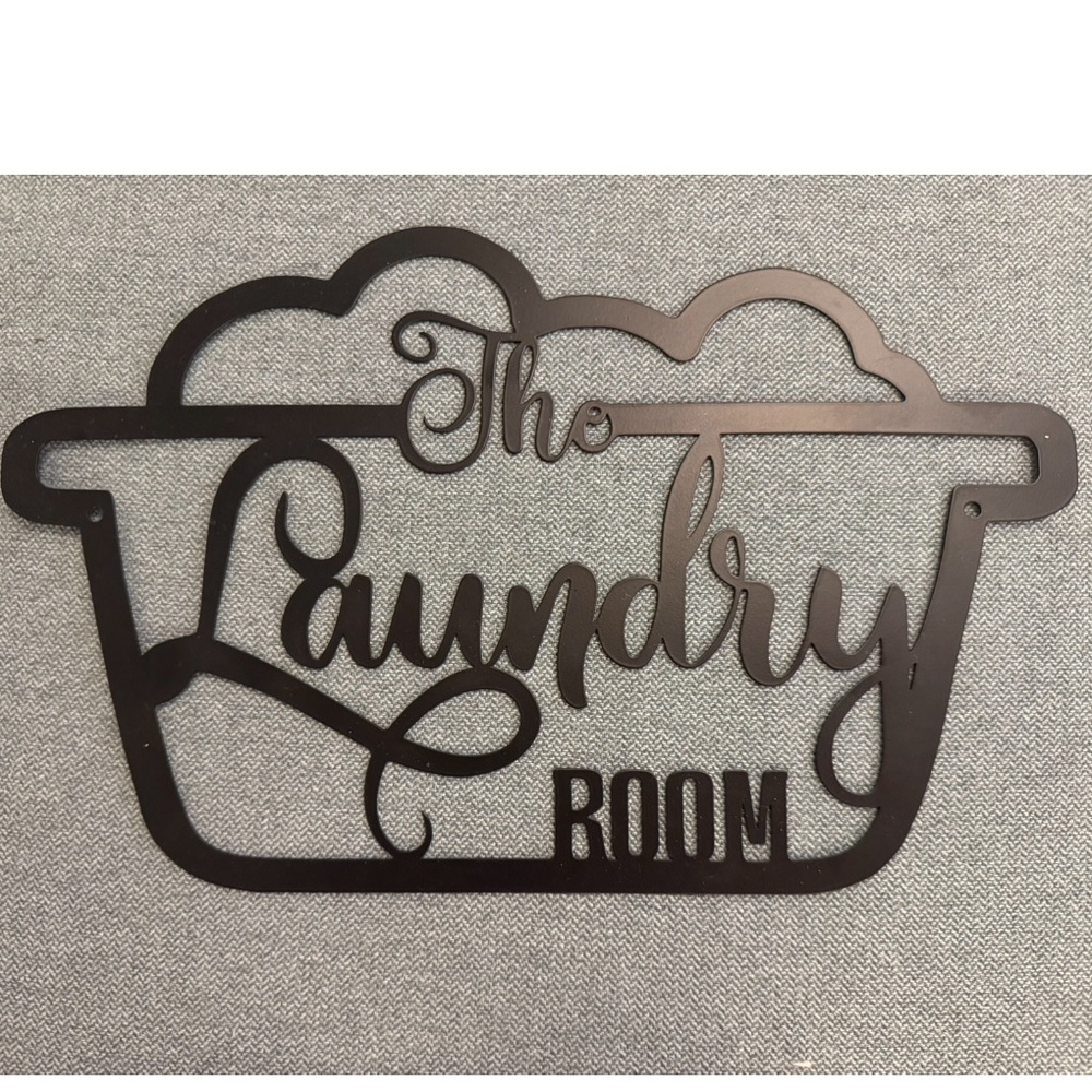 Black Metal Laundry Room Sign